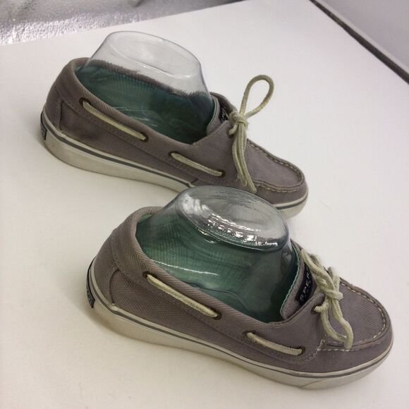 Sperry Top Siders Bahama with Gray Herringbone Cotton Canvas for Wormen - Picture 3 of 10